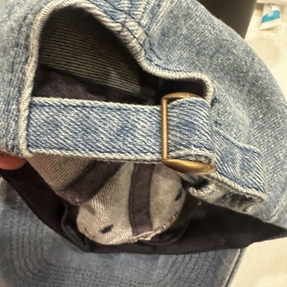 Vintage 90s Hard Rock Cafe Cairo Hat Denim Blue Cap Buckle Rare 100% Cotton - Picture 6 of 9